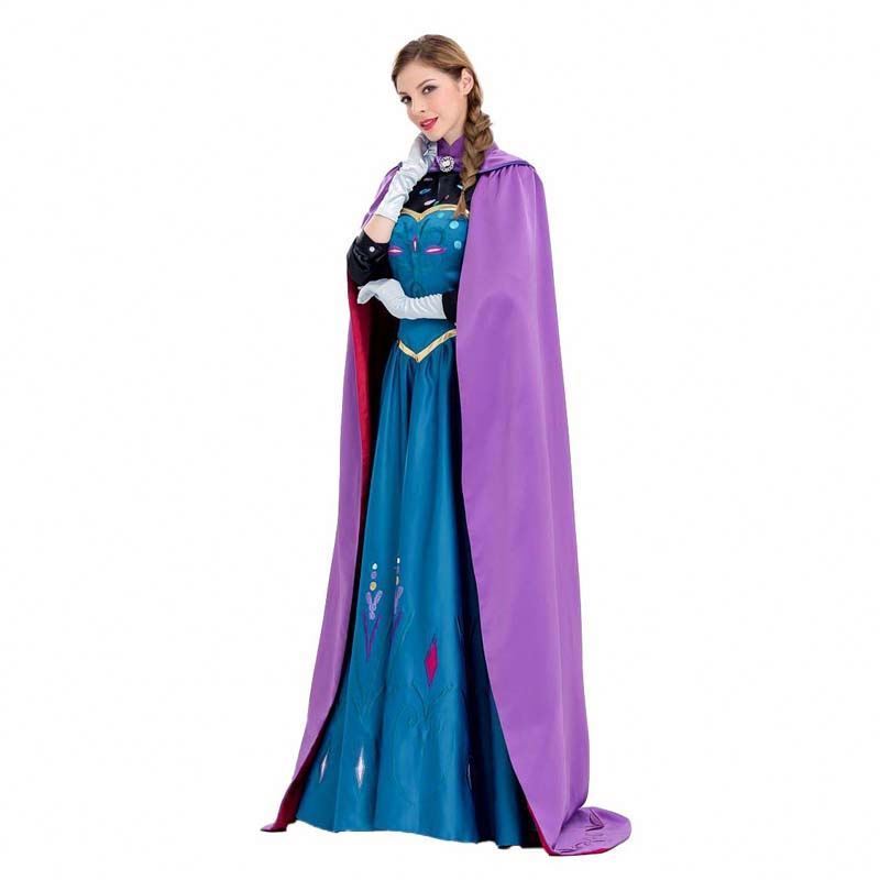 women dress 2022 Women's Princess Anna Adult Elsa Costume With Cloak Gloves SZAC-003