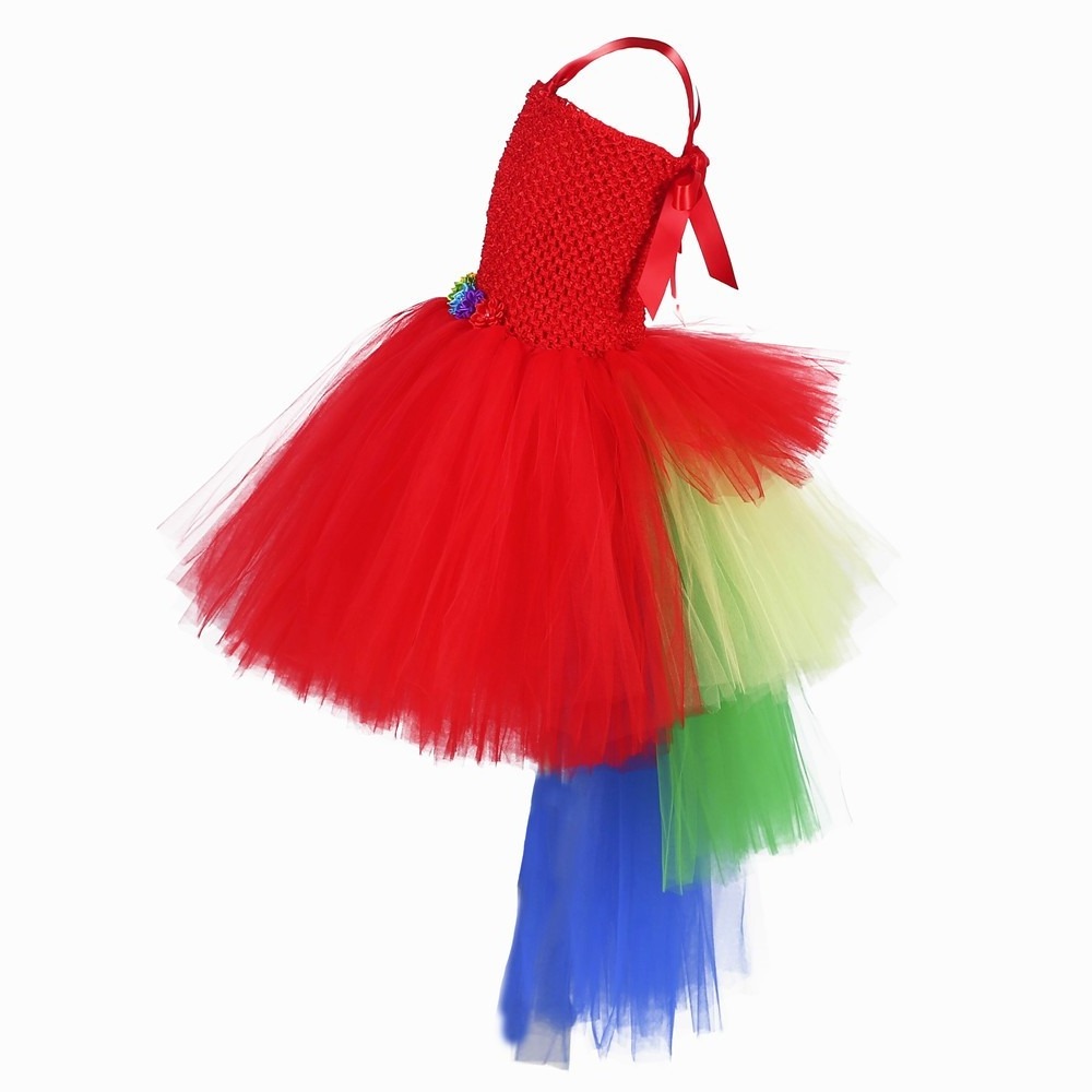 Girl Summer Flower Rainbow Girl Dress Bustle Tutu Dress Girls Rainbow Birthday Party Photo Dresses