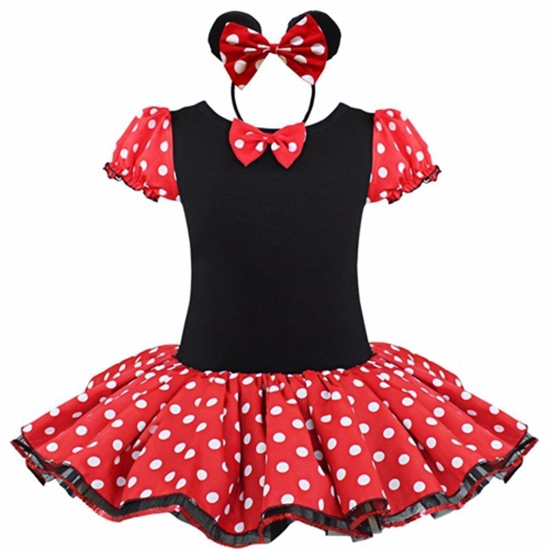 Toddler Girl Polka Dots Fancy Dress Up Costume Princess Birthday Party Tulle Dresses with Ears Headband