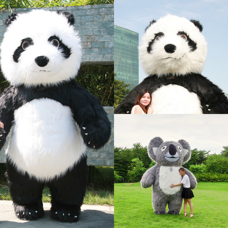 2023 2m/2.6m/3m Custom Animal giant advertising walking mascot plush inflatable panda costume