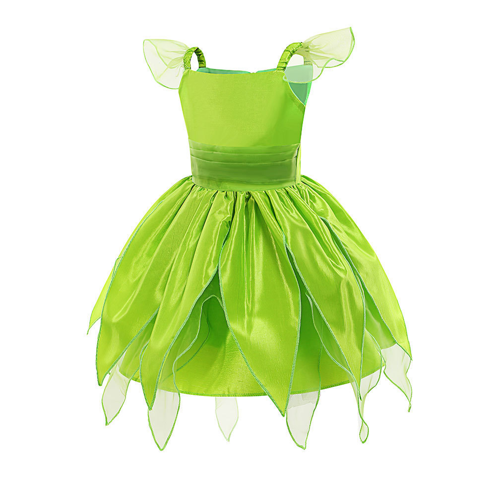 2023 Hot Sale Kids Green Fairy Dress Tinkerbell Princess Halloween Costumes for Girls