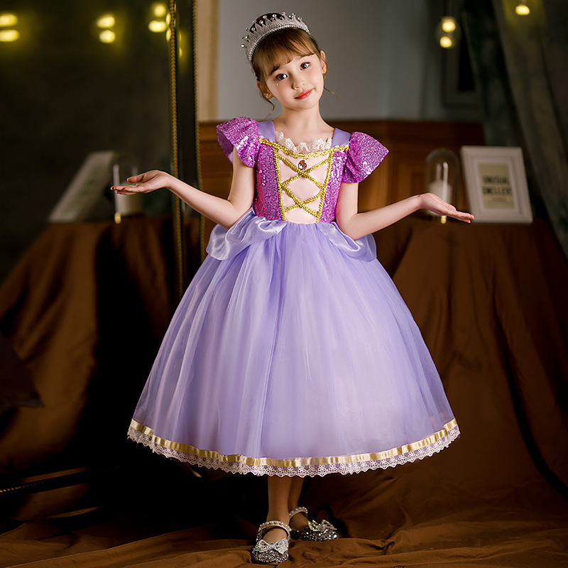 2024  princess role play costume kids girl TV movie costume for Halloween Christmas Party Dresses