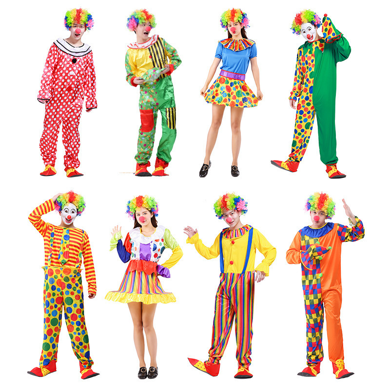 Adult Fashion Clown Character Halloween Costume Cosplay Halloween Carnival Costume For Unisex