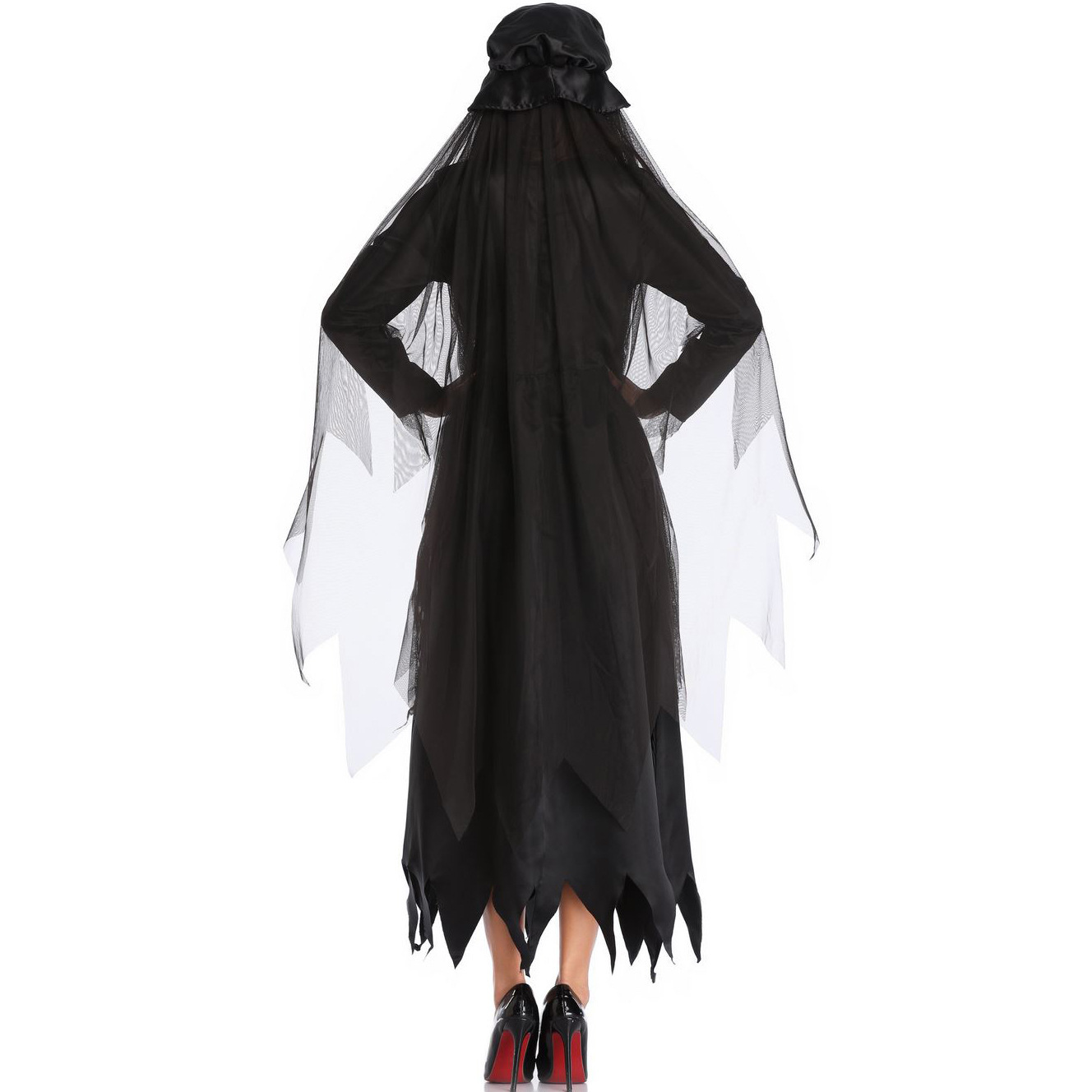 Halloween Ghost Bride Costume Adult Woman Black Female Uniform Dark Vampire Masquerade Costume