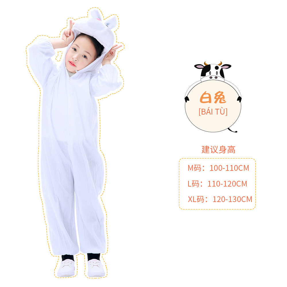 2022 Cute Animal Cow Cat Dog sleeping cartoon clothes spring and autumn Children jumpsuit Perform Costume