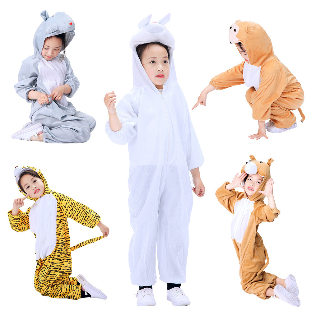 2022 Cute Animal Cow Cat Dog sleeping cartoon clothes spring and autumn Children jumpsuit Perform Costume