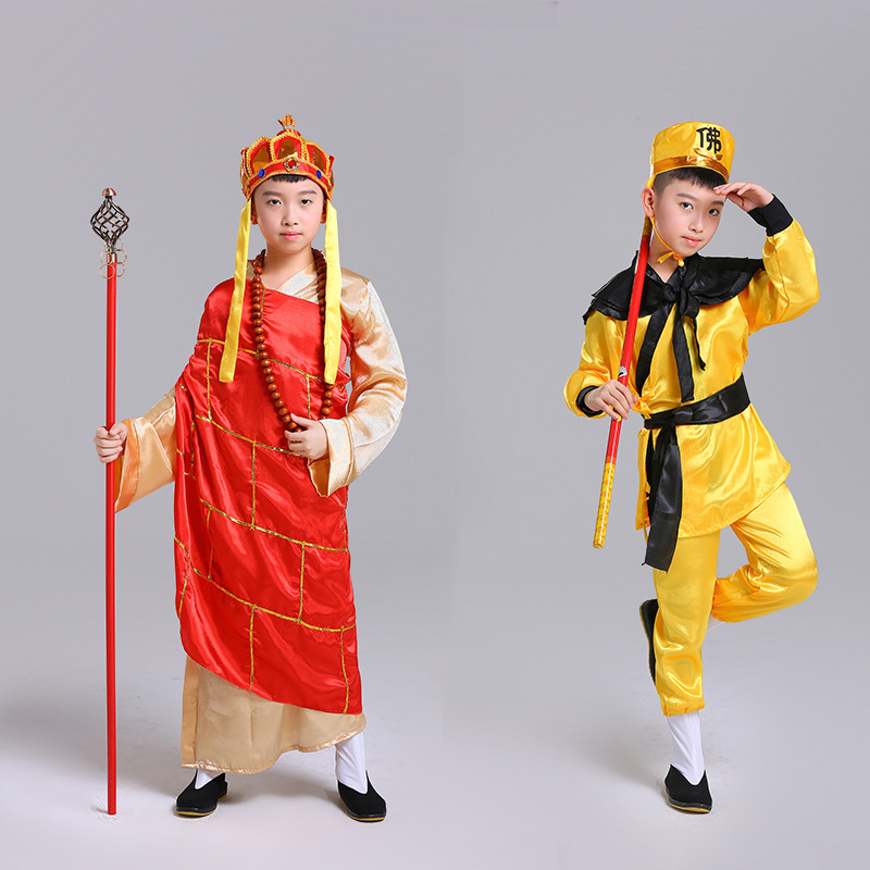 Children's Journey to the West  Costumes for Four People Tang Monk Sun Wukong Pig Bajie Performance  Costumes Beauty Monkey King