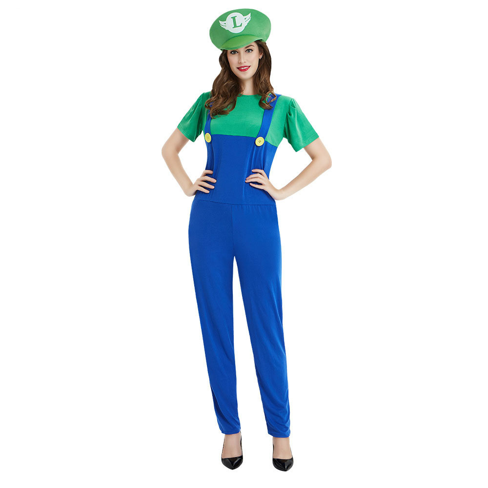 2023 Super mario & Luigi fancy dress costumes red and green panty cosplay women clothes for halloween and carnival party