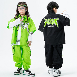 Korean Top Pants Vest Jazz Suits Children Hiphop Street Dance Clothes Boys Girls Hip Hop Costumes Kids Performance Street Outfit