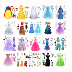 Anna Elsa Princess Costumes For Kids Halloween Christmas Party Cosplay Snow Queen Fancy Dresses Girls Snowflake Prom Gown