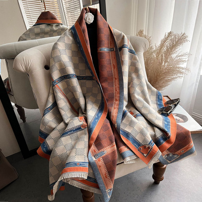 Cashmere Scarf Women Luxury Designer Plaid Tartan Blanket Poncho With Tassels Winter Warm Pashmina Cape Wraps Shawls Shawls