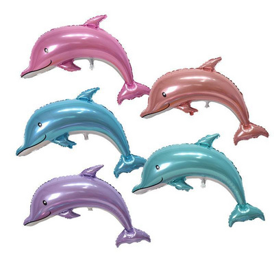 New design dolphin aluminum film balloon wedding decoration birthday party cartoon inflatable foil animal balloons