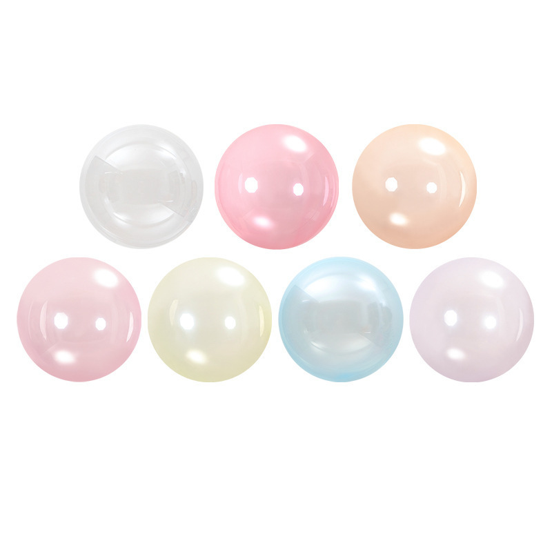 Stretch-free seamless wave balloon is round transparent elastic PE plastic balloon crystal color 10/18/24/36 inches bobo balloon