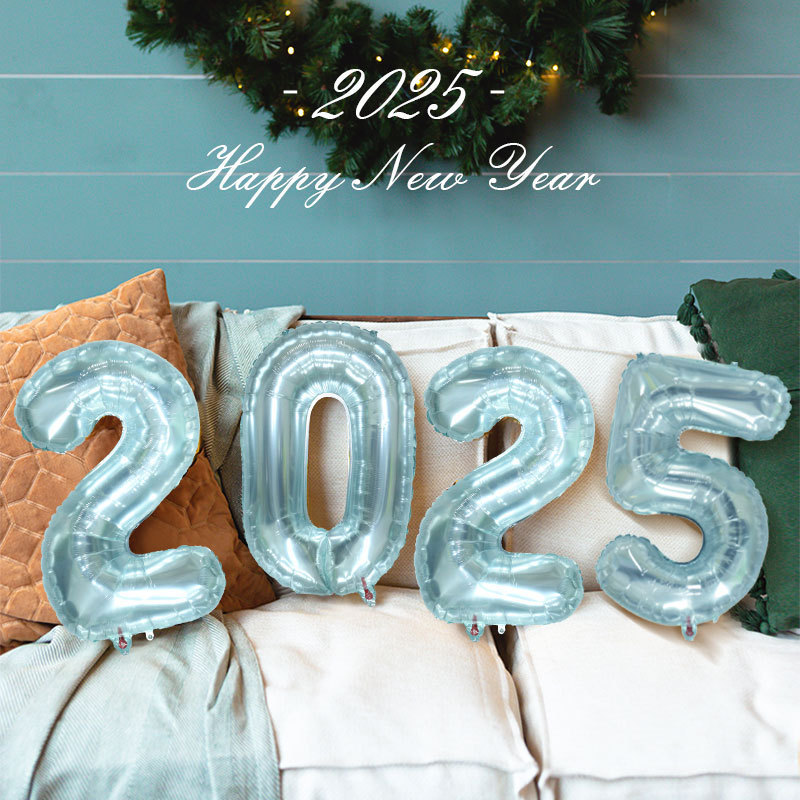 2025 Happy New Year  Giant  Foil Helium Balloon Number Balloon  Card Pack Balloon  For  Happy  New Year  Party Decoration