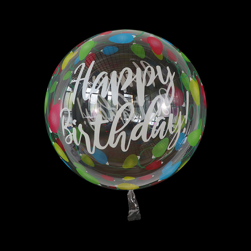 20 inch Bubble Balloon Flower & Unicorn Printed PVC Transparent Balloons Bobo Balloon For Baby Birthday Party Decoration