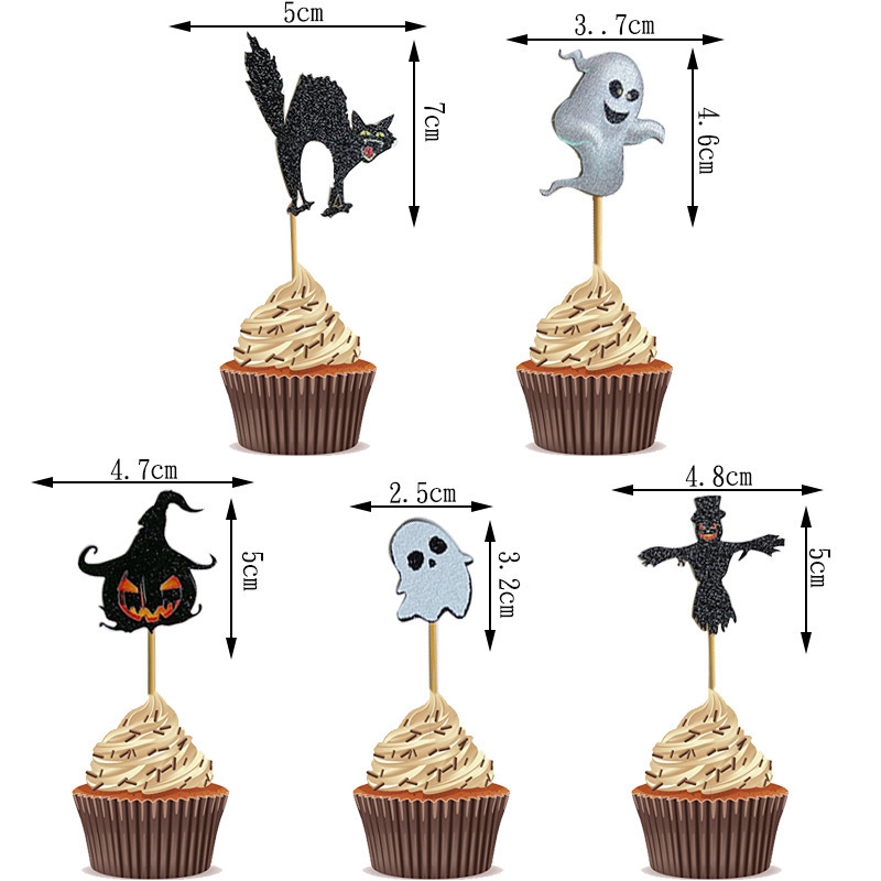 Halloween cake topper party decoration supplies witch bat cake decoration topper set