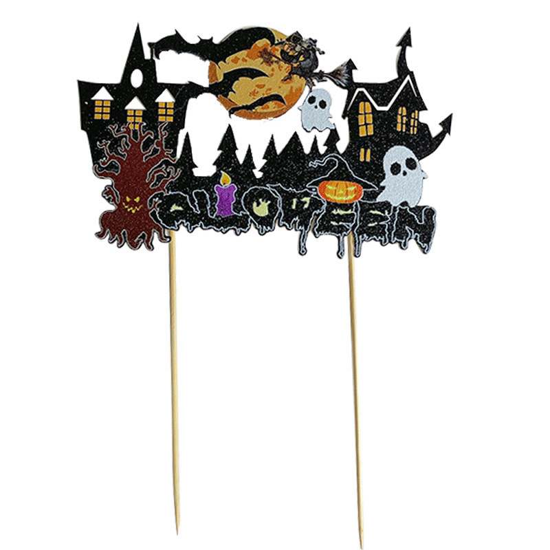 Halloween cake topper party decoration supplies witch bat cake decoration topper set