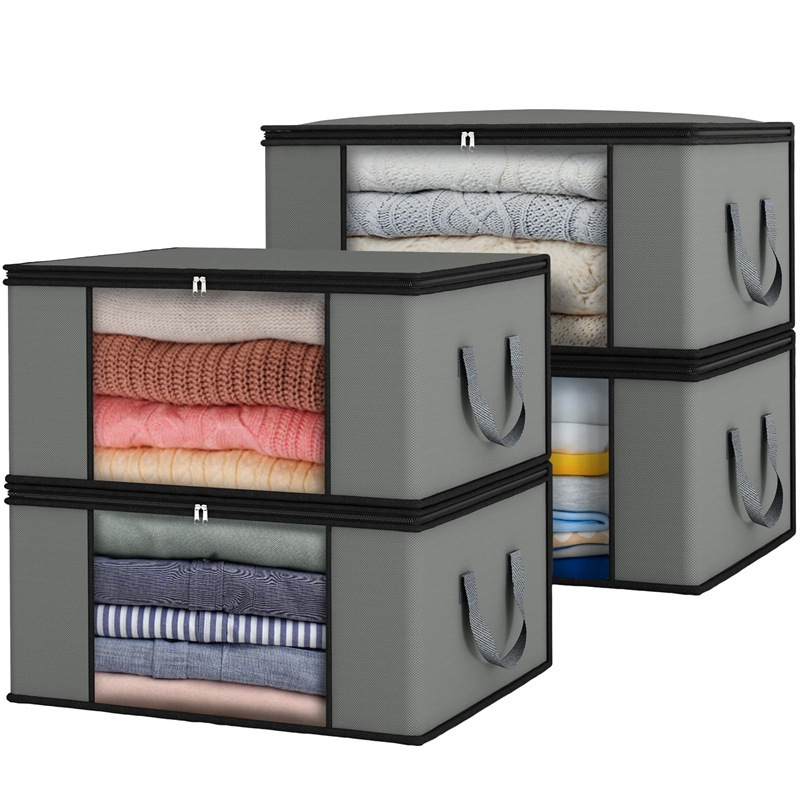 Clothing storage bag collapsible non-woven wardrobe bags sweater pants storage boxes wholesale