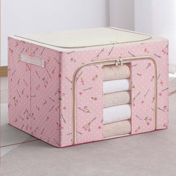 Steel frame storage box Oxford cloth storage boxes with fabric cover folding storage bags toys clothes recognize cabinets