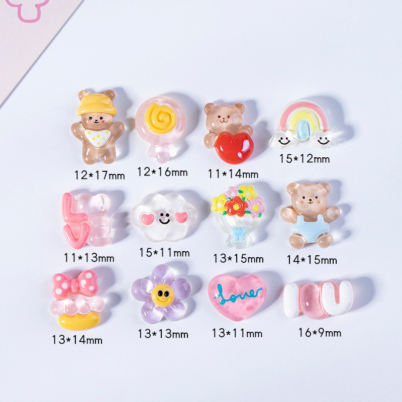 Resin accessories mini flower animal diy cream glue phone case patch hair accessories manicure material decoration