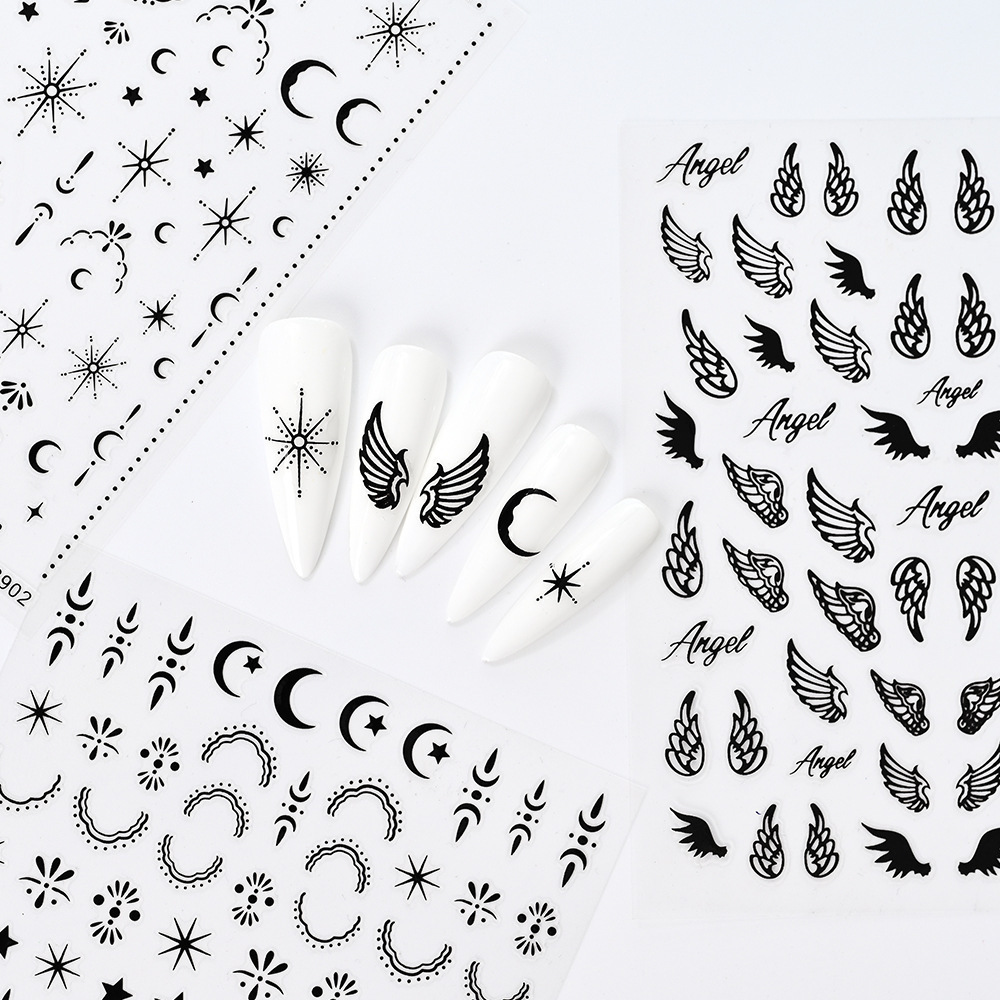 Hot Sale star Moon nail stickers star Moon wings pattern adhesive self-adhesive nail decoration decals