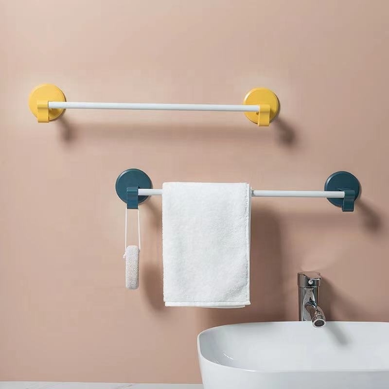 Multifunctional Towel Holder Wall Hook Suction Cup Shoe Storage Rack Towel Rail Bar Bathroom Shelf Organizer