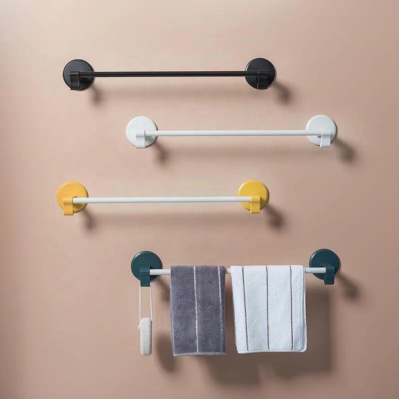 Multifunctional Towel Holder Wall Hook Suction Cup Shoe Storage Rack Towel Rail Bar Bathroom Shelf Organizer