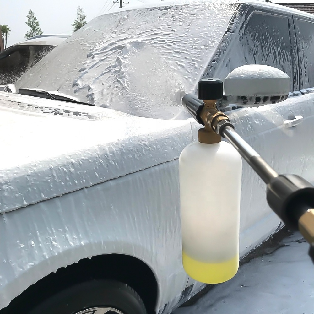 Car Cleaning Foam Gun 1/4 Quick Connector Adjustable 1L High Pressure Soap Foamer Foam Lance Car Washer