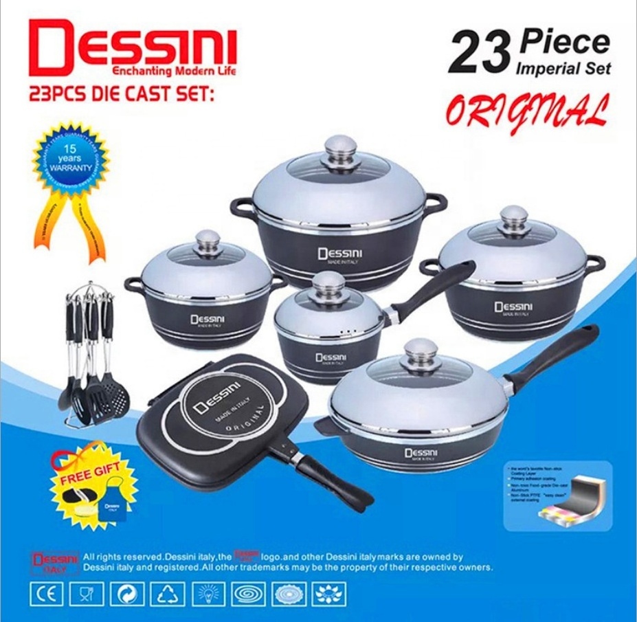 23 Pcs Nonstick Aluminum Cookware Sets Cooking Pot & Pan Sets Kitchen Utensils Saucepan Casserole Pan