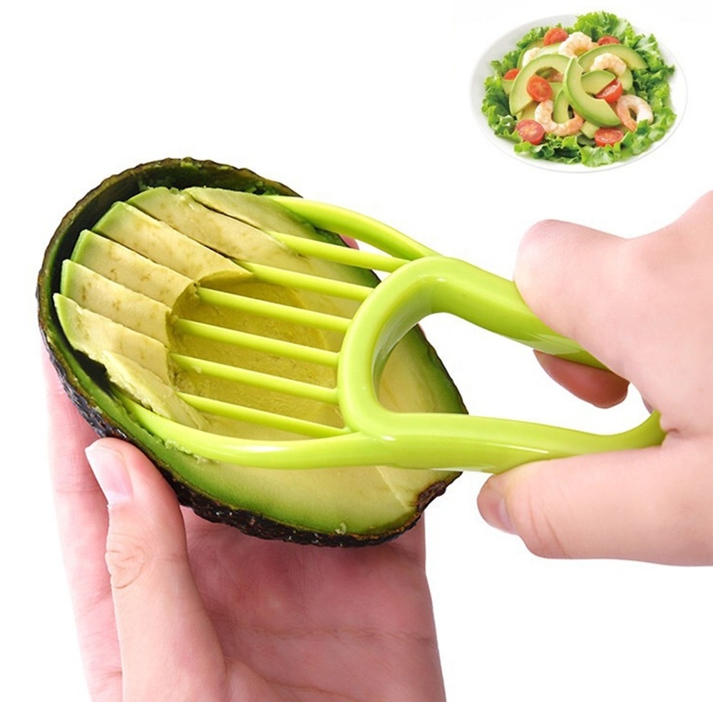 3 In 1 Avocado Slicer Shea Corer Butter Fruit Peeler Cutter Pulp Separator Plastic Knife Kitchen Tools