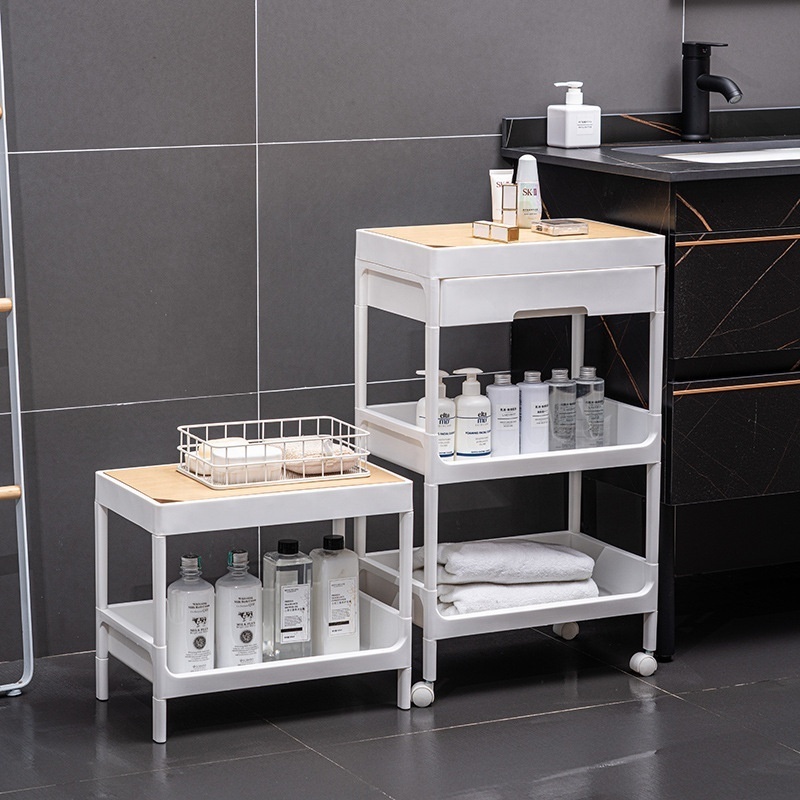 3/4 Tier Plastic Kitchen Storage Cart Trolley Rolling Utility Cart Home Storage Shelf Organizer Rack Bathroom