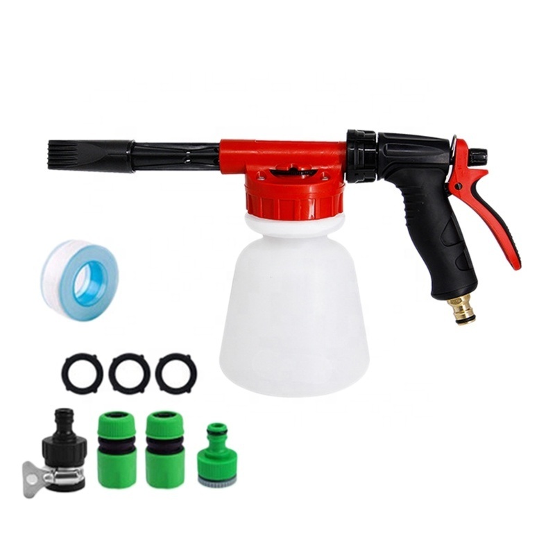 Car Wash Foam Gun Garden Hose Shampoo Sprayer Adjustable Snow Lance Soap Home Watering Gun Nozzle Kit