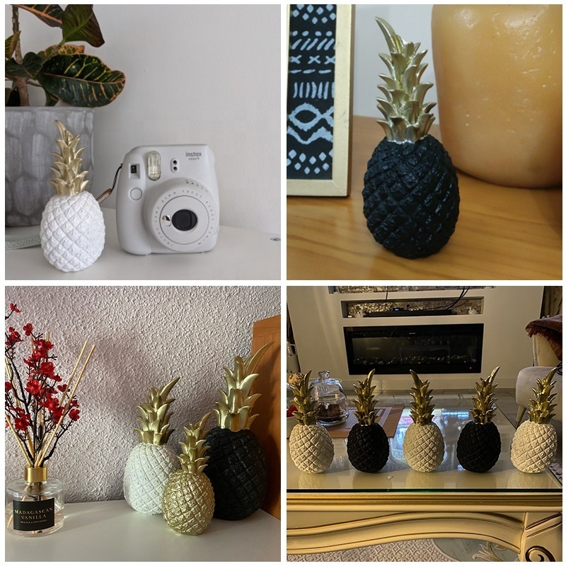 Home Decoration Accessories Pineapple Ornaments Golden Fruit Shape Resin Crafts Living Room Decor Wedding Gift