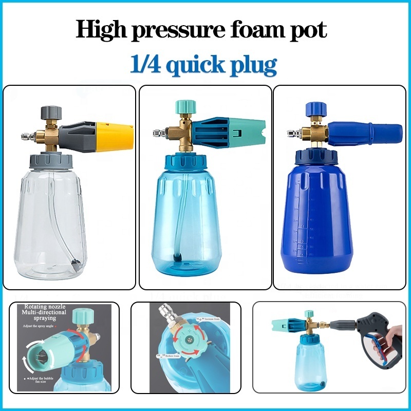 1/4 Quick Plug Release Connector High Pressure Foam Bottle Car Wash Water Gun Soap Generator Cleaning Tools