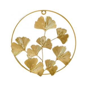 Nordic Hanging Wall Iron Ginkgo Biloba Home Metal Wrought Iron Leaf Decor For Bedroom Living Room