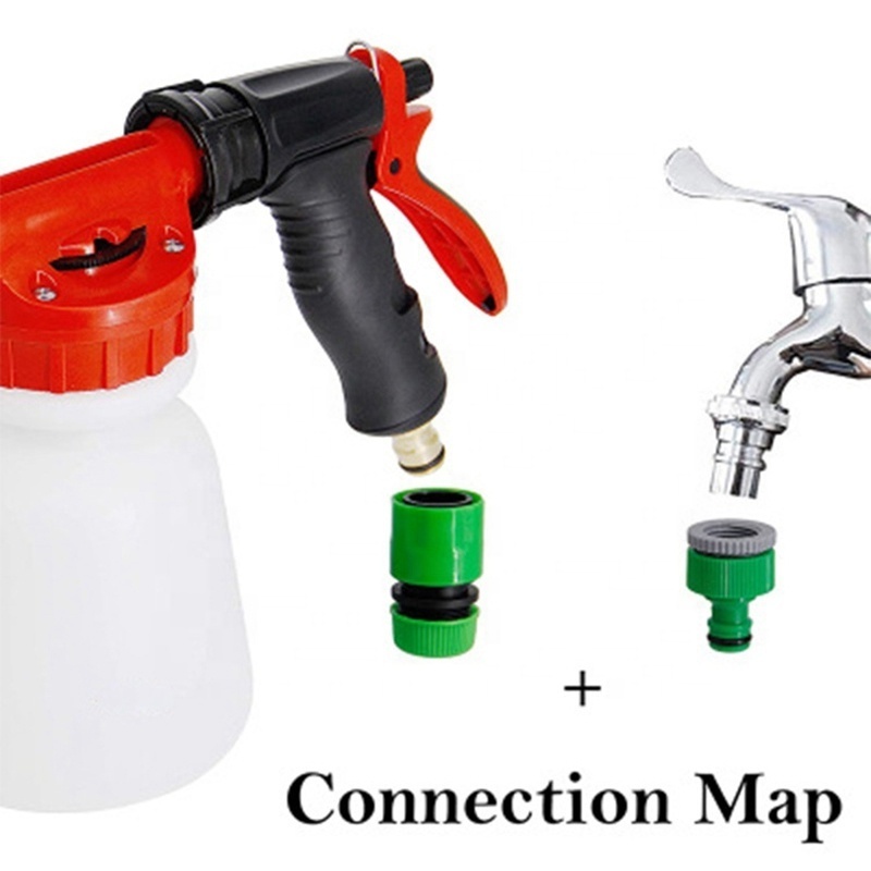 Car Wash Foam Gun Garden Hose Shampoo Sprayer Adjustable Snow Lance Soap Home Watering Gun Nozzle Kit