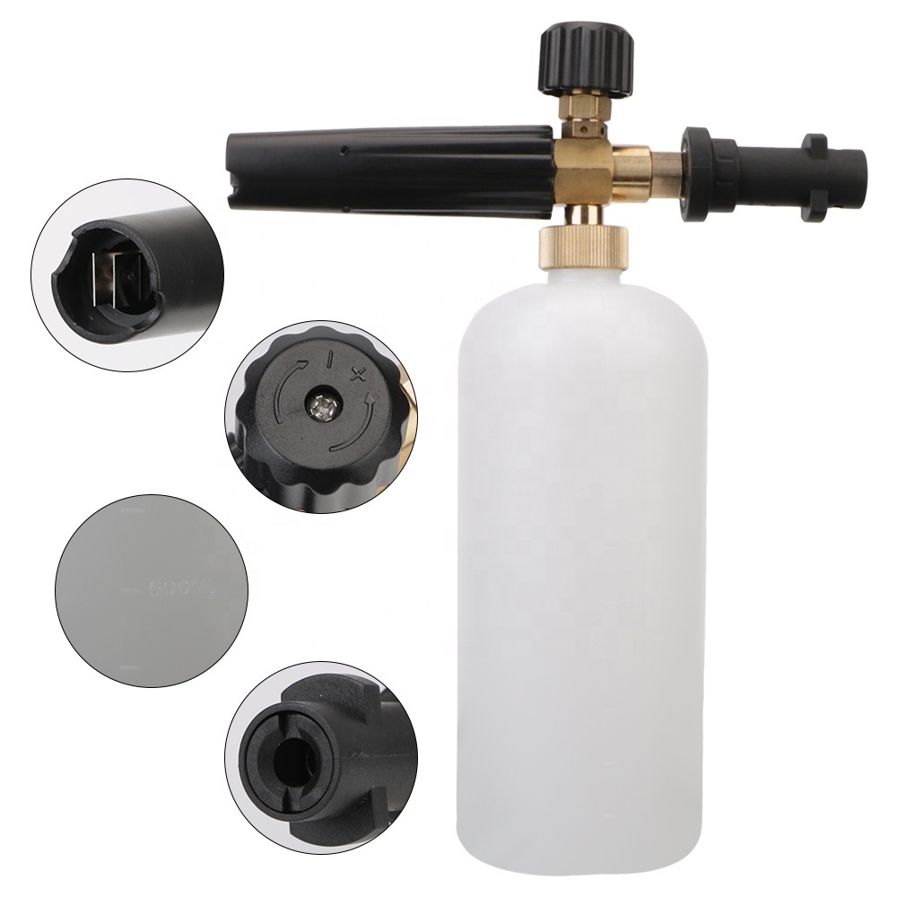 1L High Pressure Washer Adjustable Sprayer Nozzle Snow Foam Gun Cannon Lance Car Soap Foam Generator