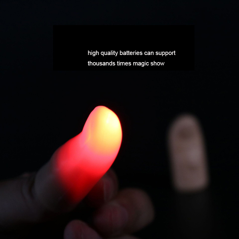 Magic Red Light Thumbs Trick for Kids 2 Sets / Pack Light Flashing Finger Magic Tricks Magic Stage Show Toys