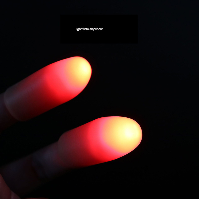 Magic Red Light Thumbs Trick for Kids 2 Sets / Pack Light Flashing Finger Magic Tricks Magic Stage Show Toys