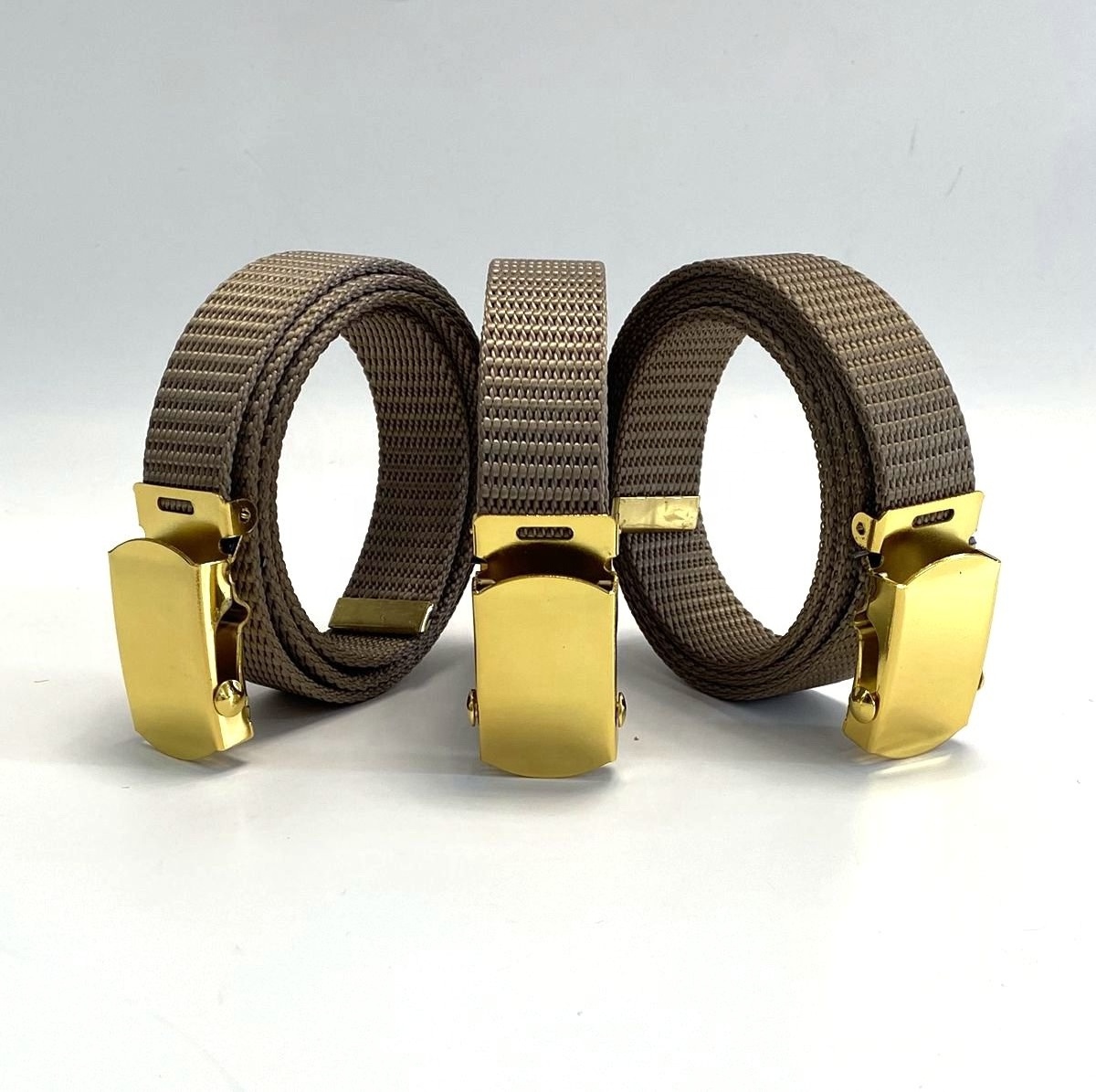 Wholesale 2.5cm Width Outdoor True Nylon Canvas Belt With Shinny Color Plain Gold Color Buckle