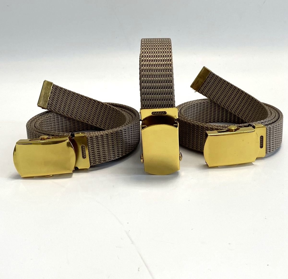 Wholesale 2.5cm Width Outdoor True Nylon Canvas Belt With Shinny Color Plain Gold Color Buckle