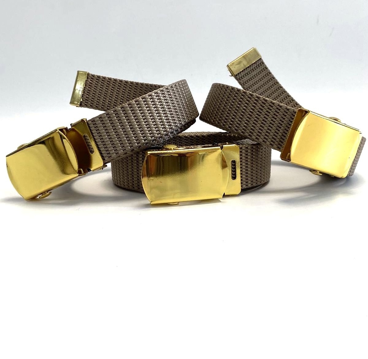 Wholesale 2.5cm Width Outdoor True Nylon Canvas Belt With Shinny Color Plain Gold Color Buckle