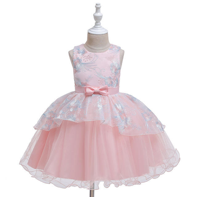 Baby princess dress 2021 baby one-year-old dress bow baby and toddler lace dress fancy design flowers