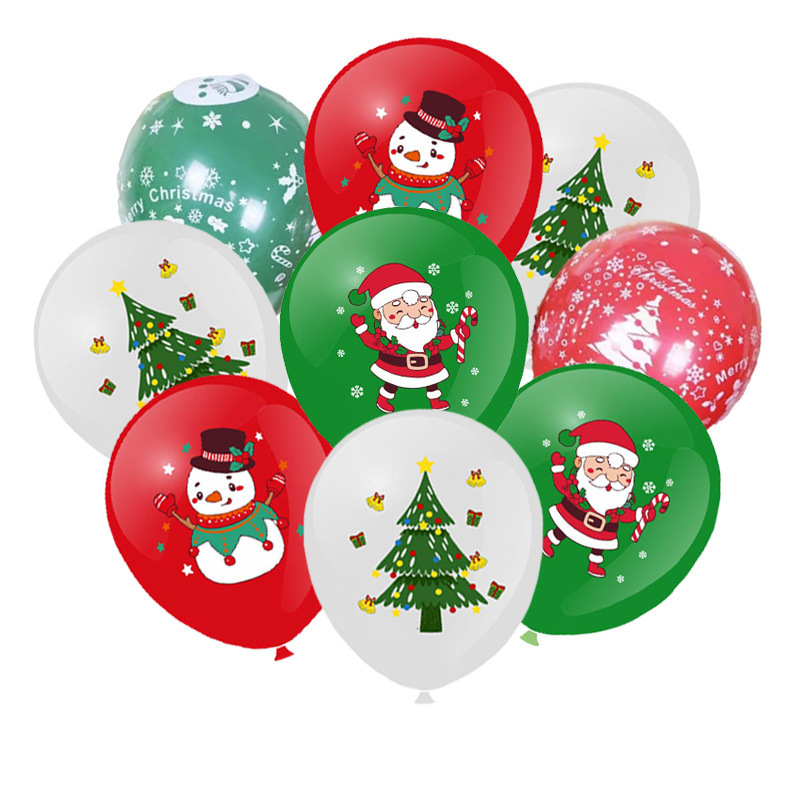 Factory Cheap Merry Christmas Snowflake Latex balloon 12inch  Christmas Party Decoration Balloons set