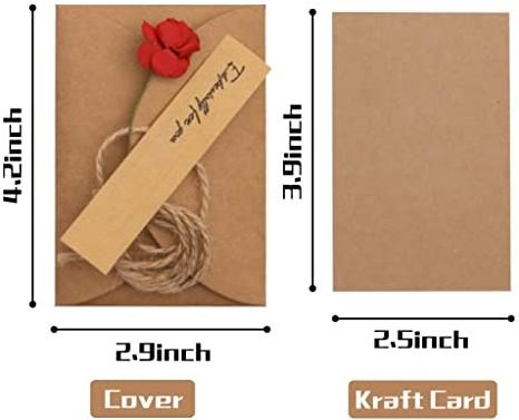 Handmade Greeting Cards Holiday  Dried Flowers Greeting Cards Kraft Blank Note Thank Notes for Party Invitation Card