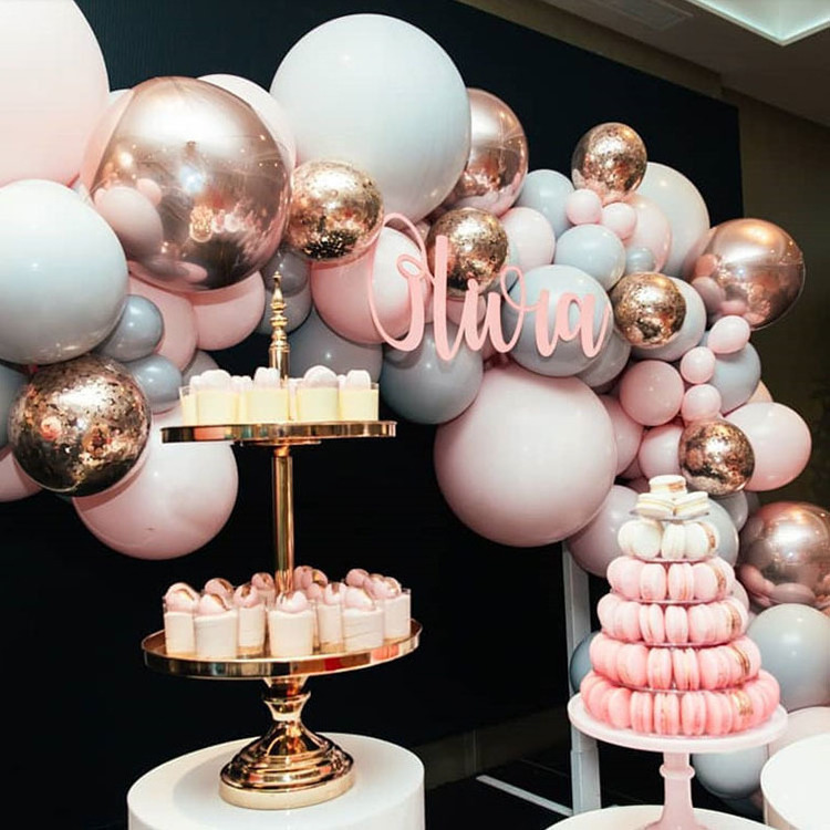 Baby Shower Birthday Party Decoration Supplies Balloon Garland Arch Kit  Pink White Gold Latex Balloons