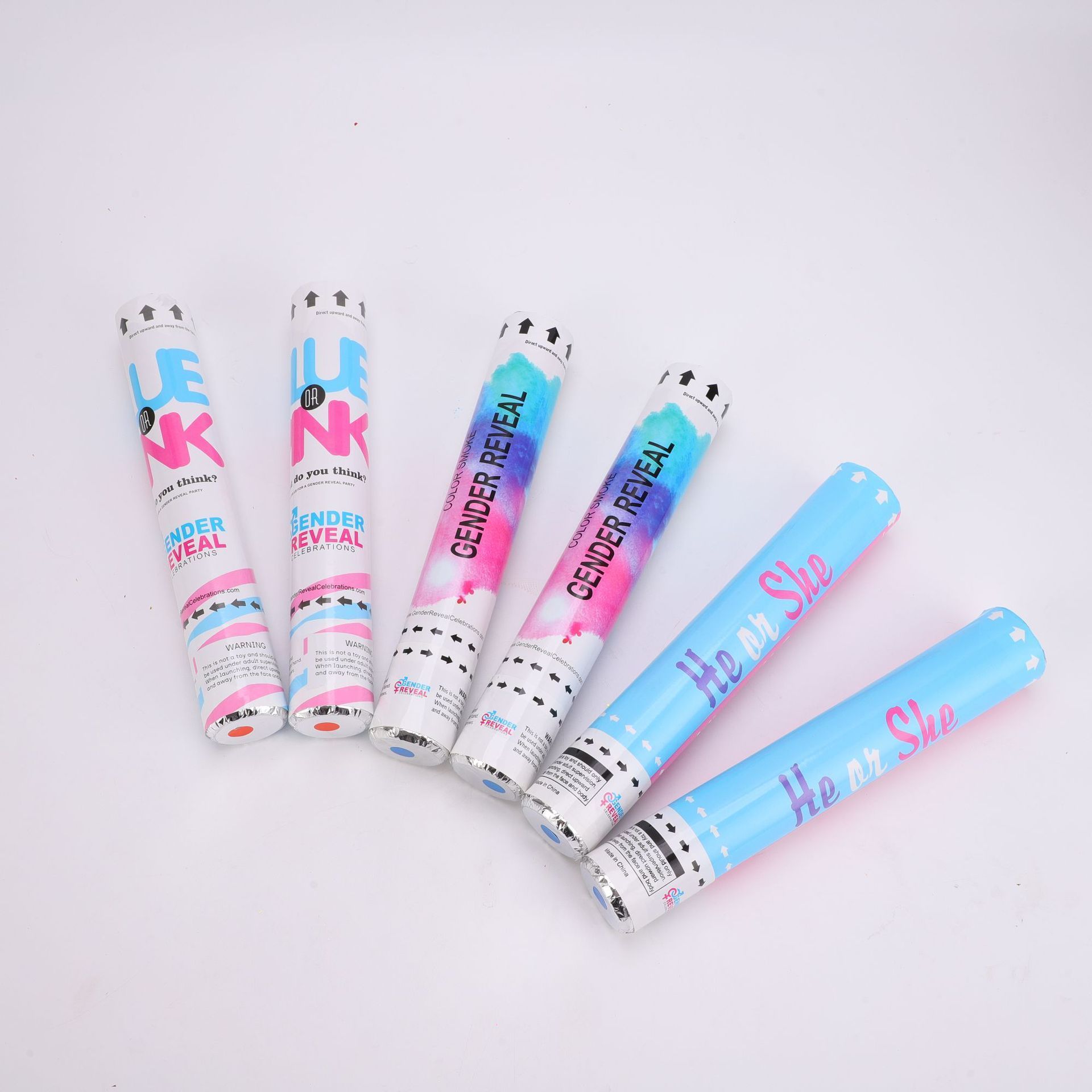 Hot selling 30cm Pink Blue Confetti Popper for Gender Reveal  Biodegradable  Baby shower Paper Cannons