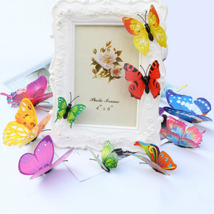 Hot selling 3D PVC Butterfly Colorful Sticker  Wedding Party Decorations Background Wall Decor Butterfly