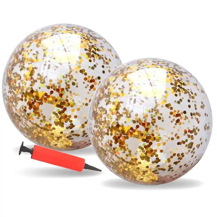 Wholesale Inflatable Glitter Beach Ball with Confetti Glitters Inflatable Beach Ball Confetti Beach Balls Bulk