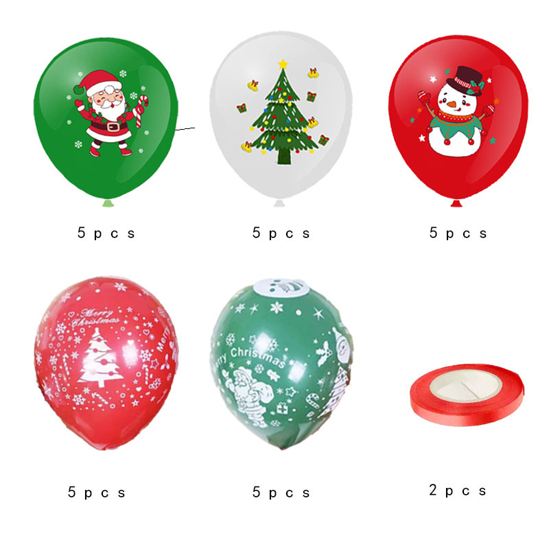 Factory Cheap Merry Christmas Snowflake Latex balloon 12inch  Christmas Party Decoration Balloons set